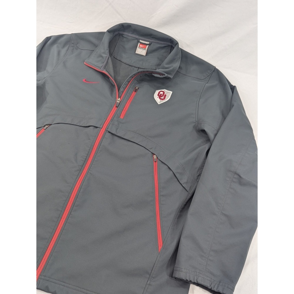 Vintage Nike Team Wet Weather Mid weight Jacket Zip Up Oklahoma Sooners Mens L